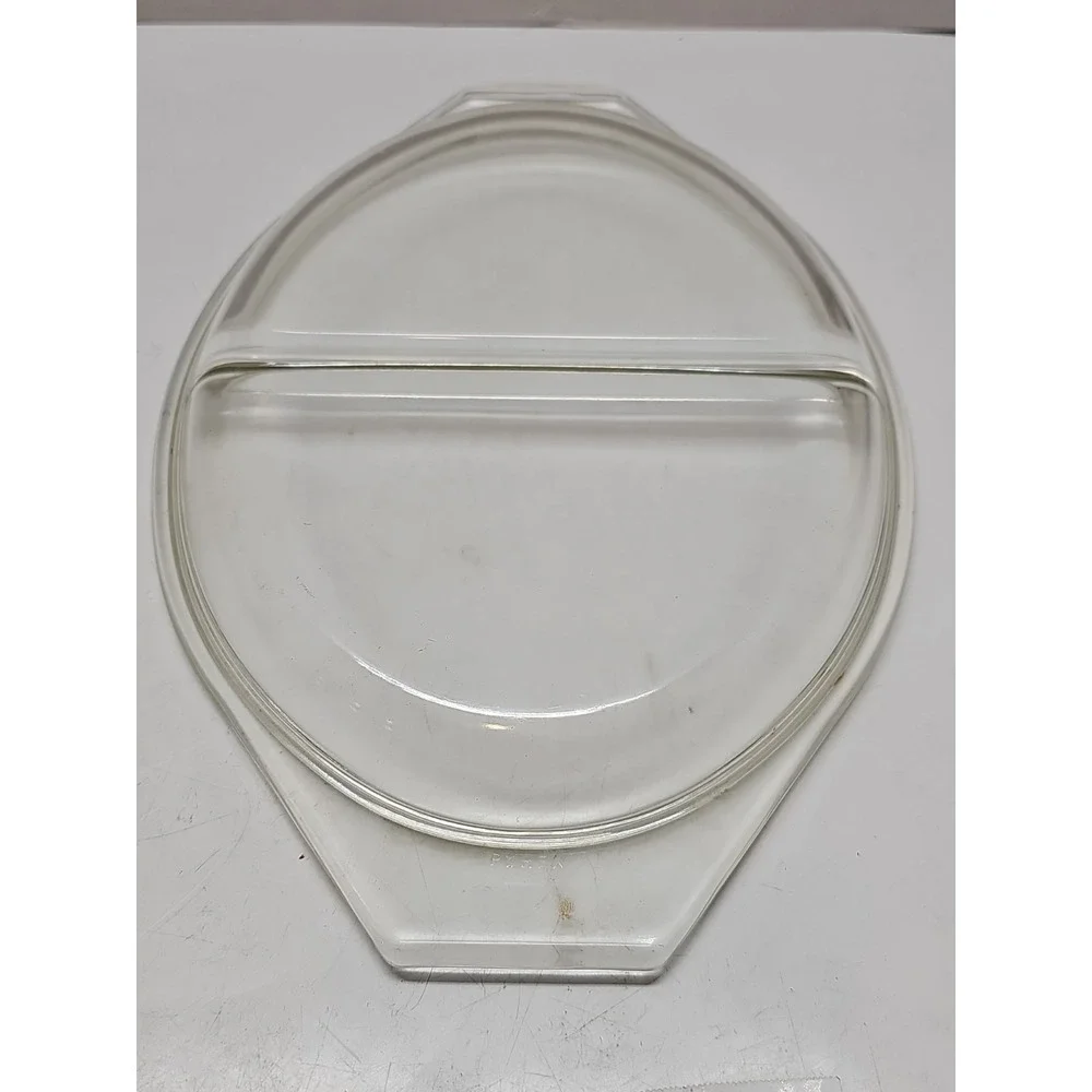 Vintage Pyrex Clear Glass Lid 945 C 13 Oval Divided